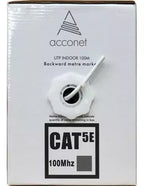 Acconet CAT5e Indoor Ethernet Cable 100m White Solid Copper UTP Pull Box | CAT5-100-SC