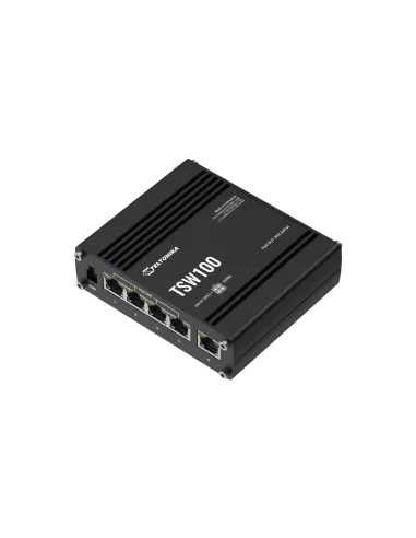 Teltonika Industrial Unmanaged 5 Port PoE+ Ethernet Switch | TSW100